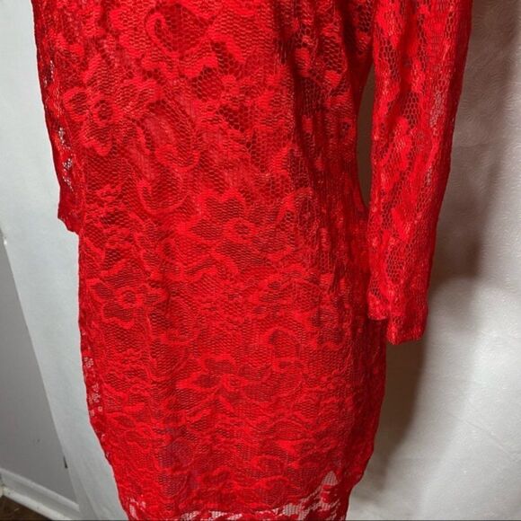 Red Lace Dress by bkmgc - Size L - Picture 6 of 9